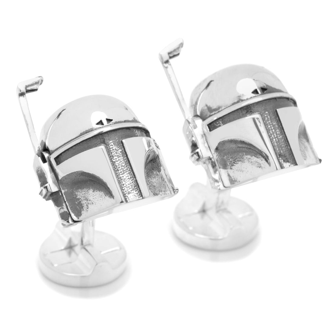 Star Wars Boba Fett Helmet 3D Silver Cufflinks - Image 2