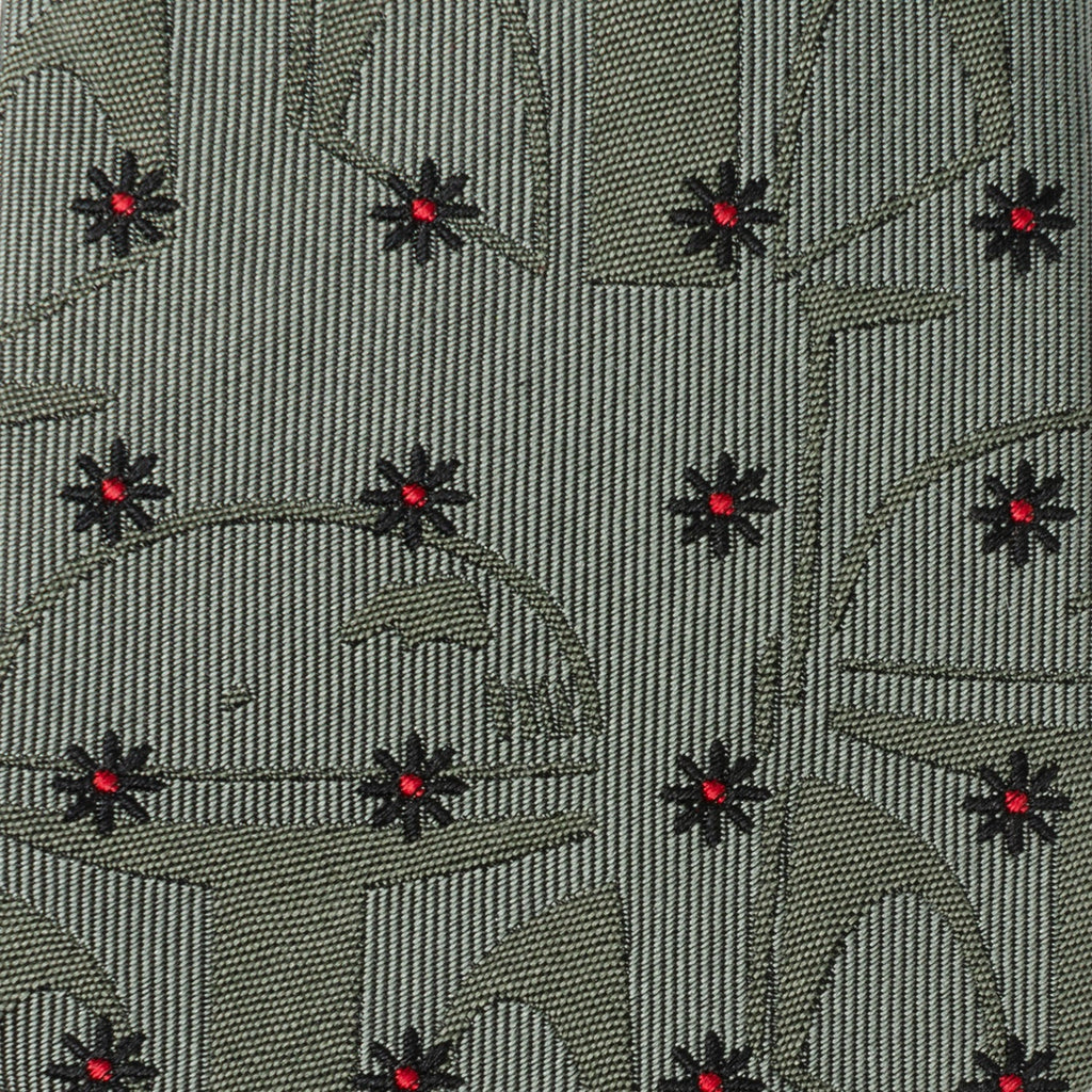 Star Wars Boba Fett Green Floral Motif Silk Necktie - Image 4