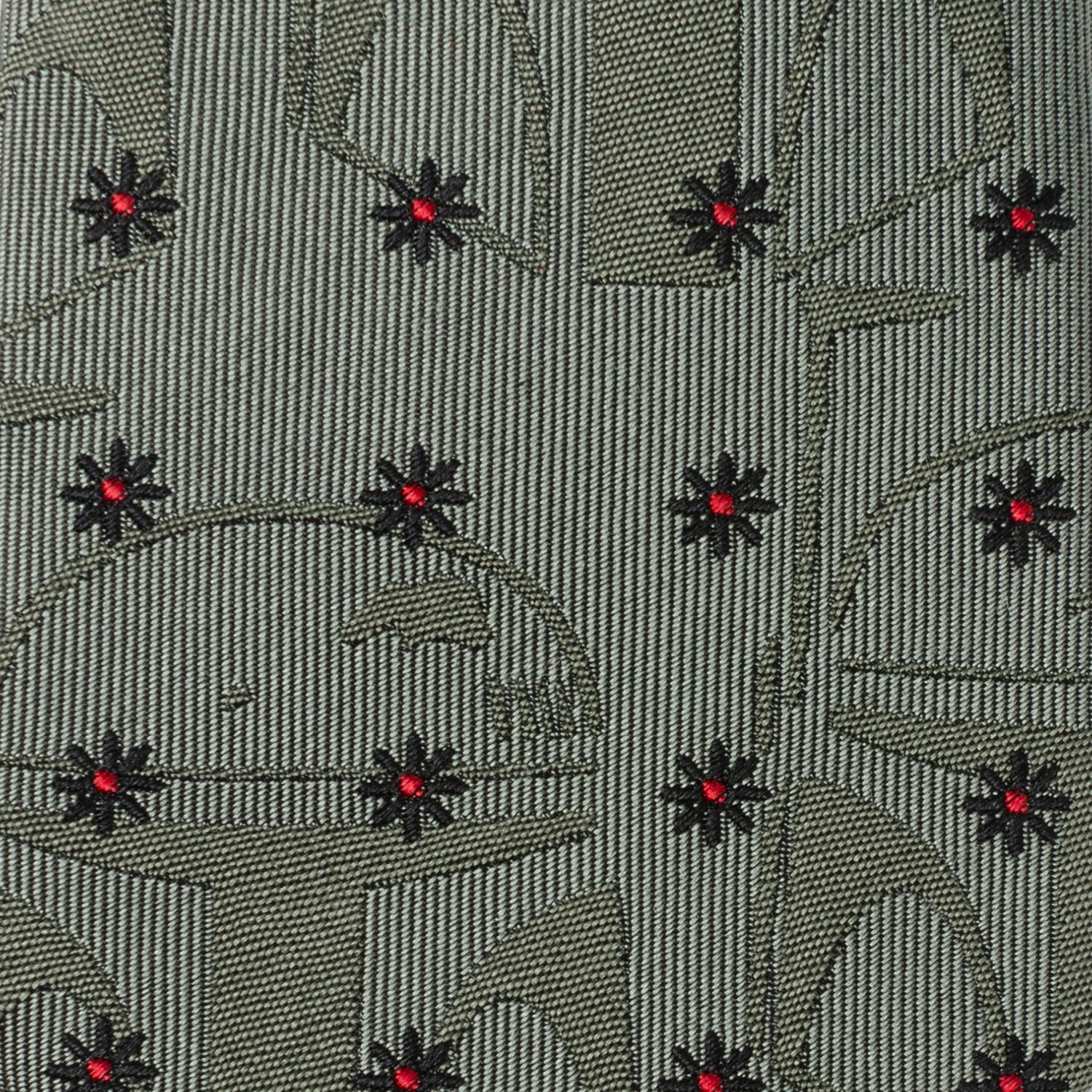 Star Wars Boba Fett Green Floral Motif Silk Necktie - Image 4