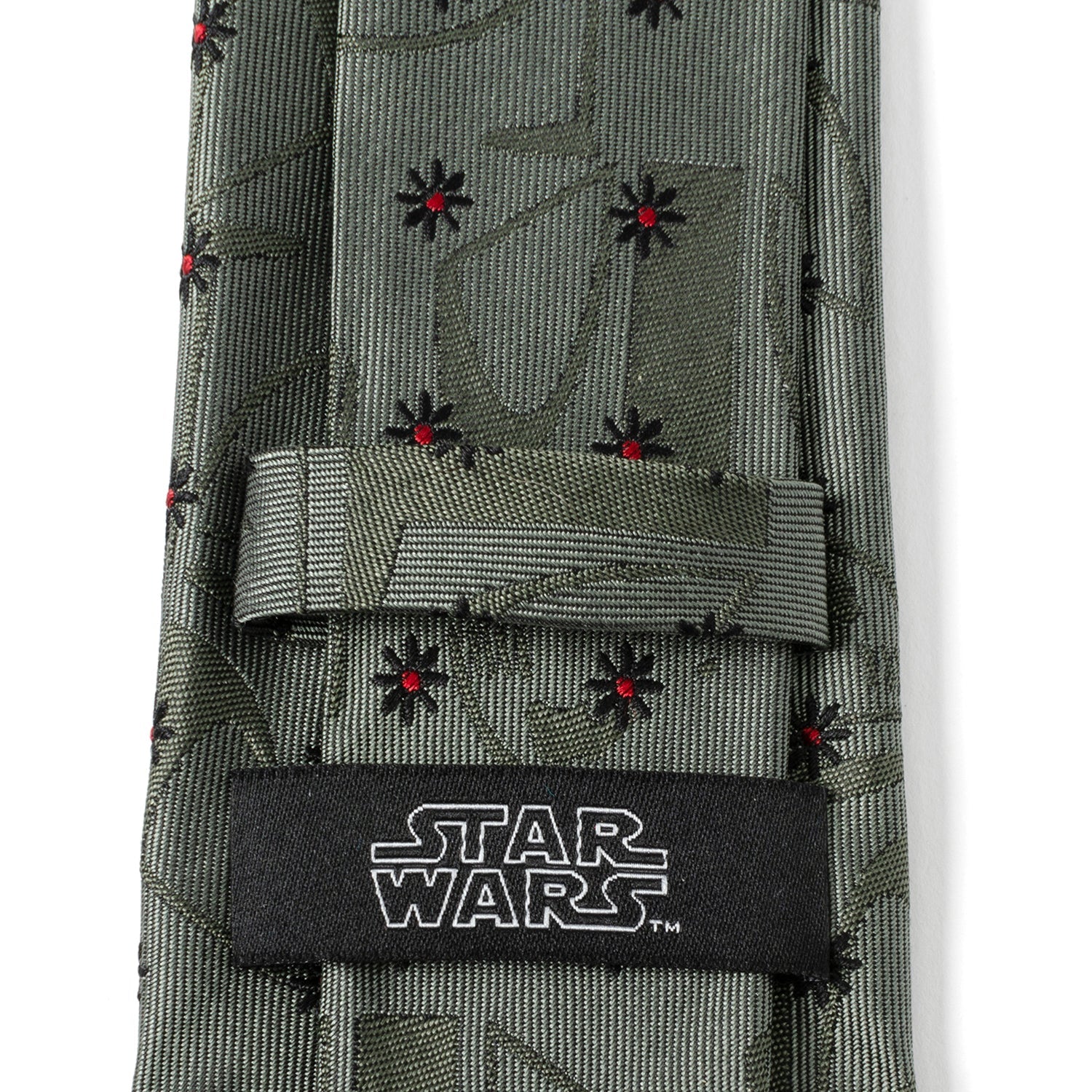 Star Wars Boba Fett Green Floral Motif Silk Necktie - Image 5