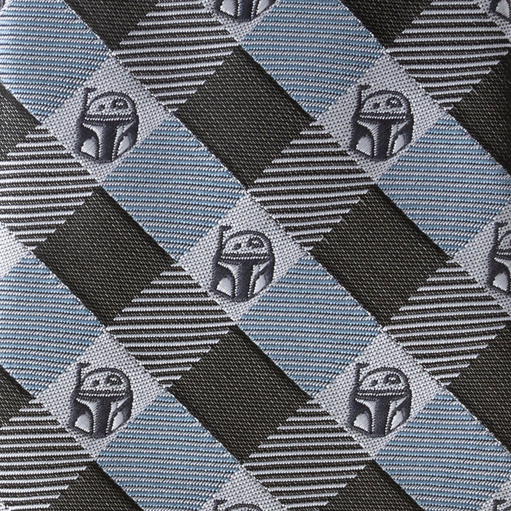 Star Wars Boba Fett Plaid Tie in Blue and Gray - Image 5