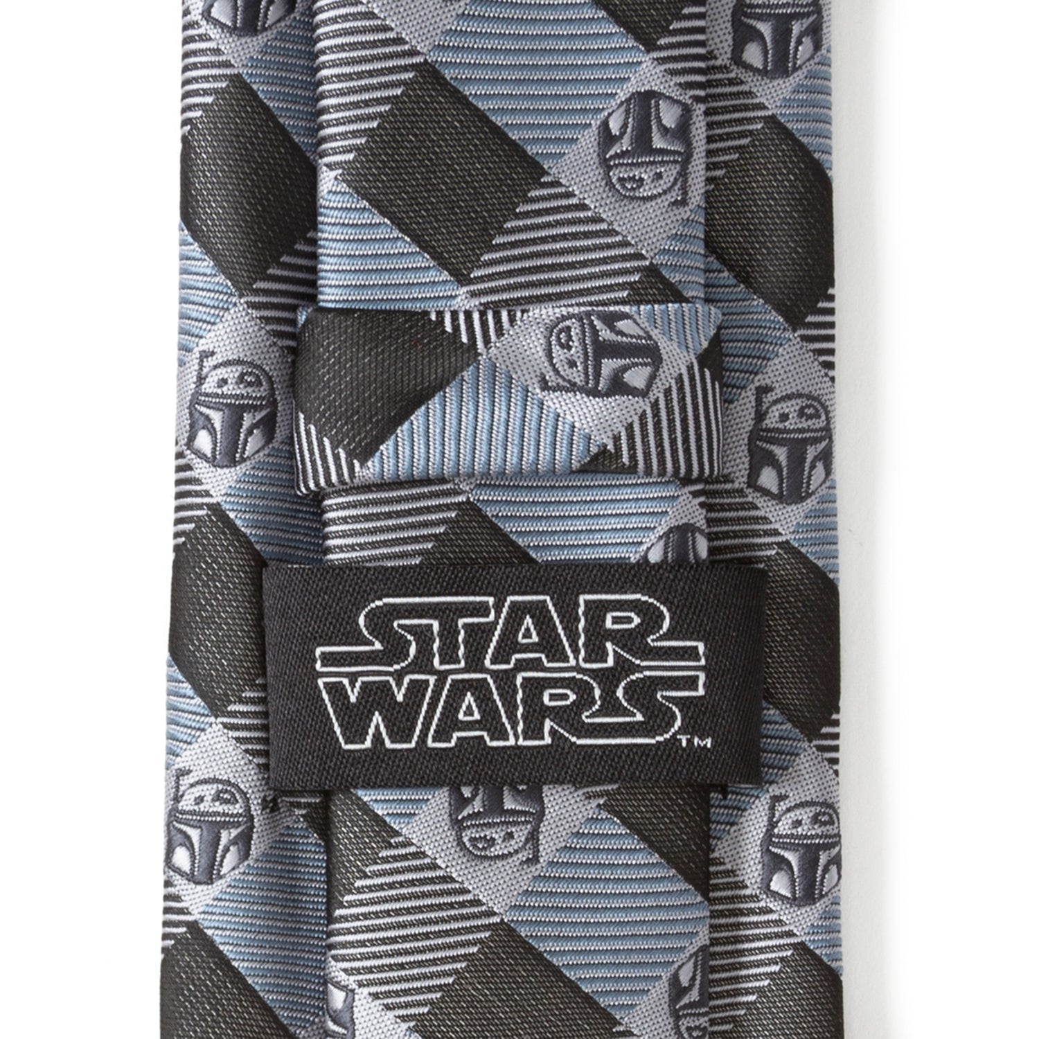 Star Wars Boba Fett Plaid Tie in Blue and Gray - Image 6