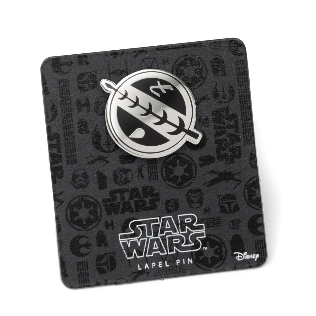 Star Wars Boba Fett Crest Lapel Pin Silver and Black - Image 5