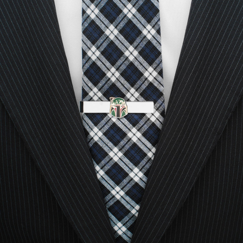 Star Wars Boba Fett Helmet Silver Tone Sliding Tie Bar - Image 2