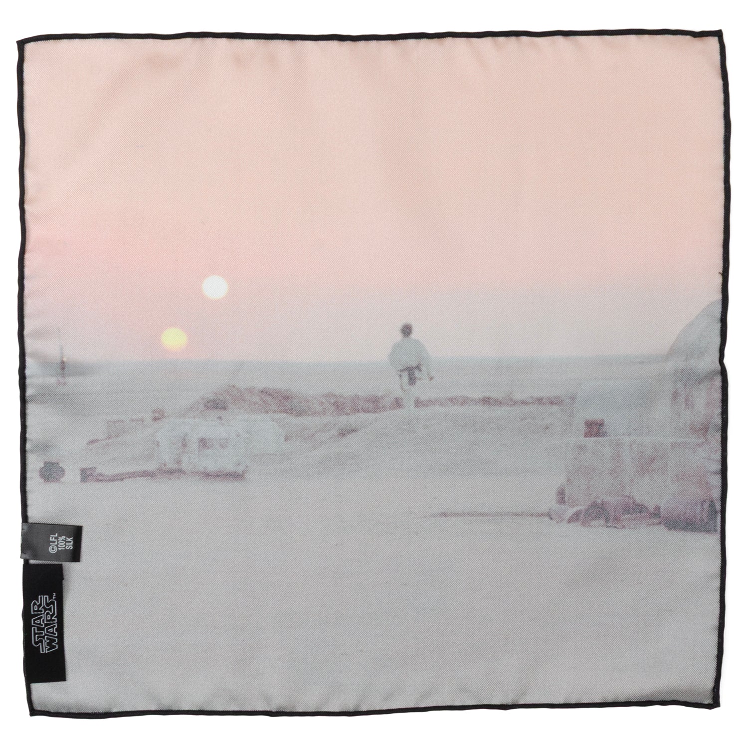 Star Wars Binary Sunset Pocket Square in Orange and Gold