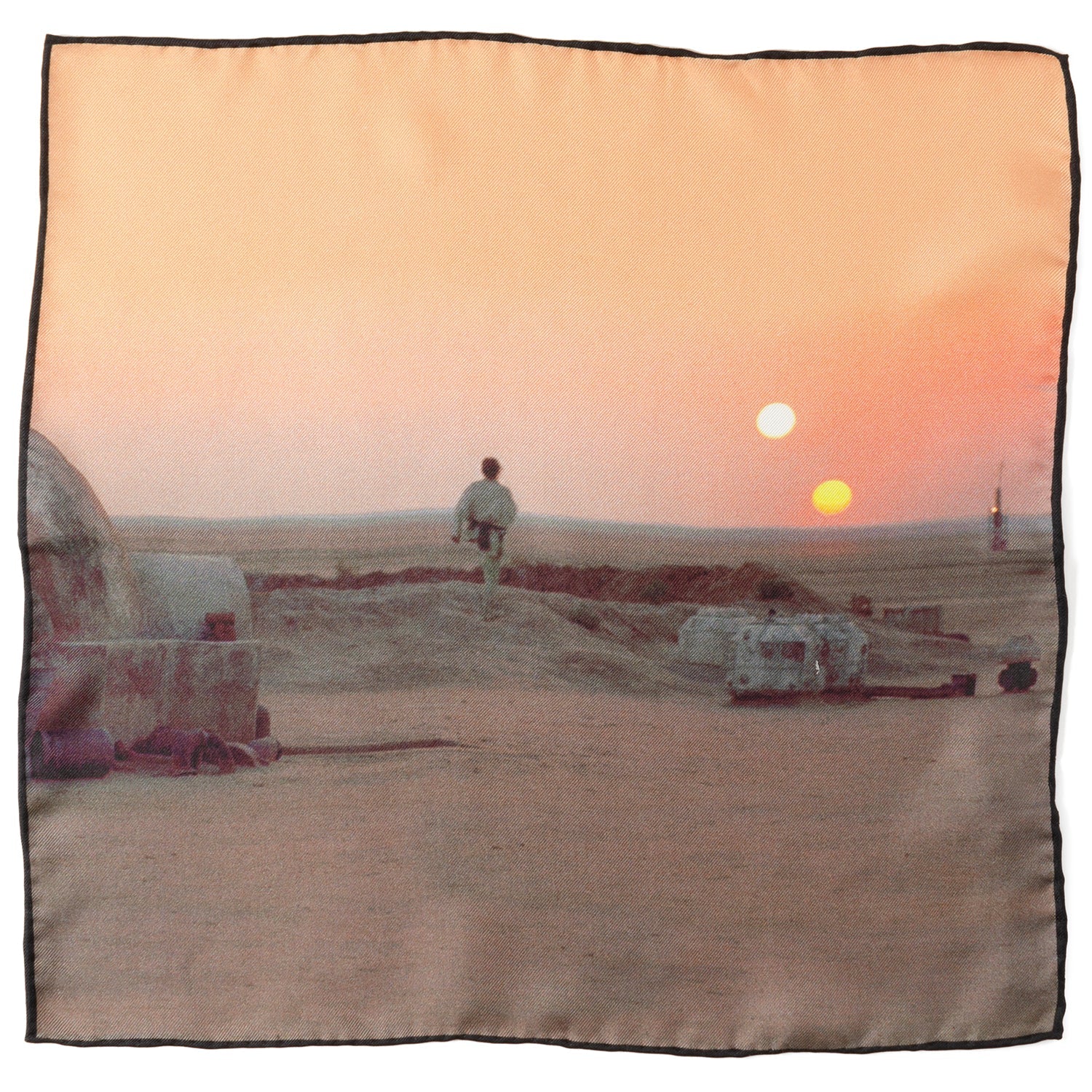 Star Wars Binary Sunset Pocket Square in Orange and Gold