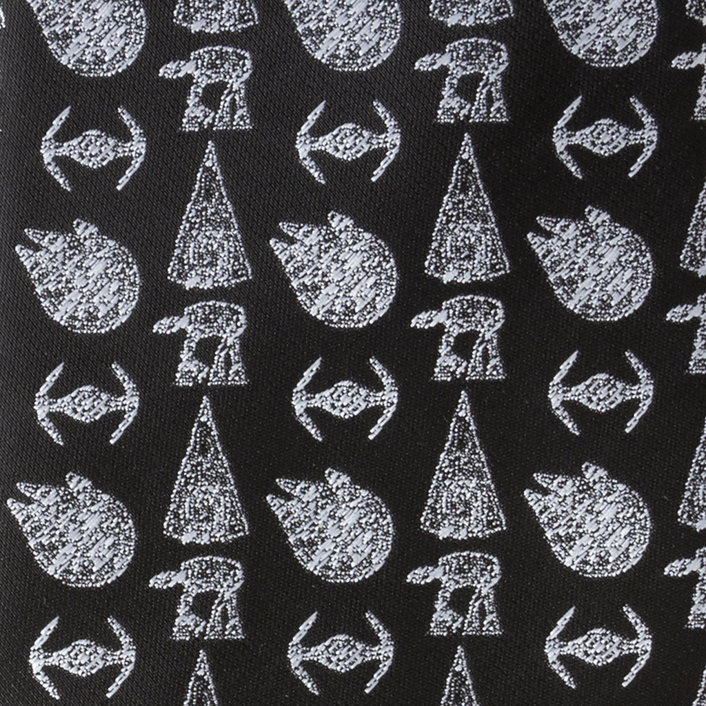 Star Wars Galactic Ships Pattern Men's Necktie in Black