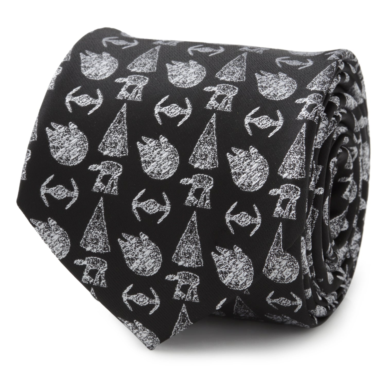 Star Wars Galactic Ships Pattern Men's Necktie in Black