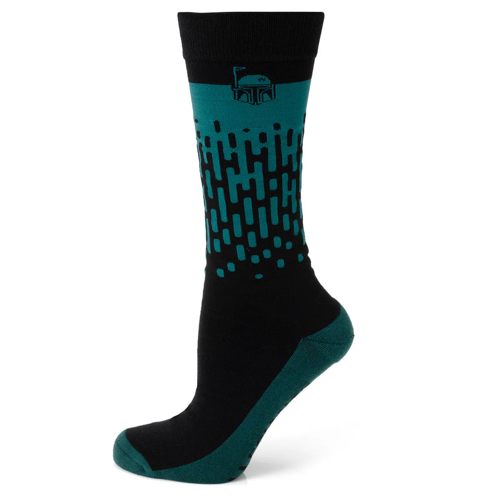 Star Wars Boba Fett Green Dress Socks and Crest Lapel Pin Gift Set