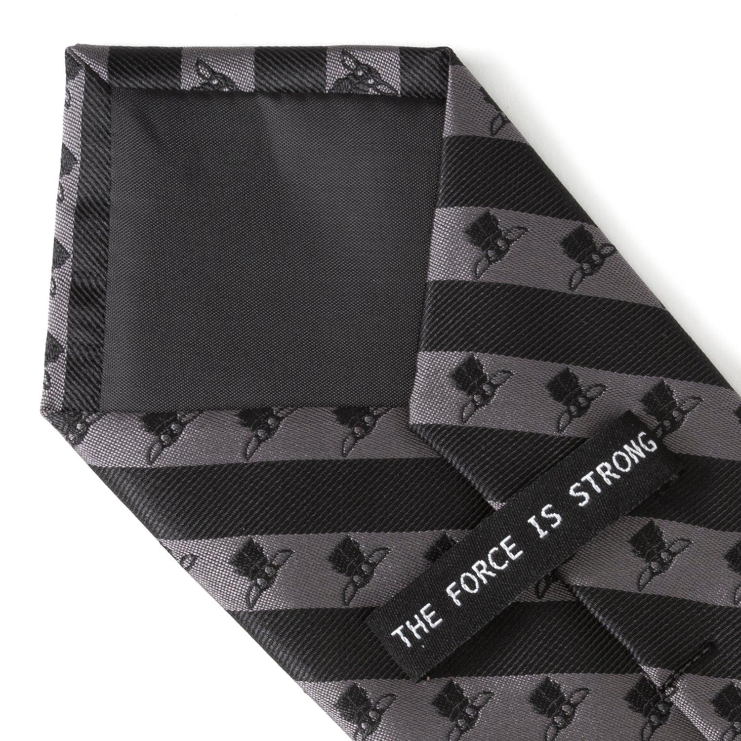 Star Wars Grogu Striped Necktie in Black and Gray - Image 7