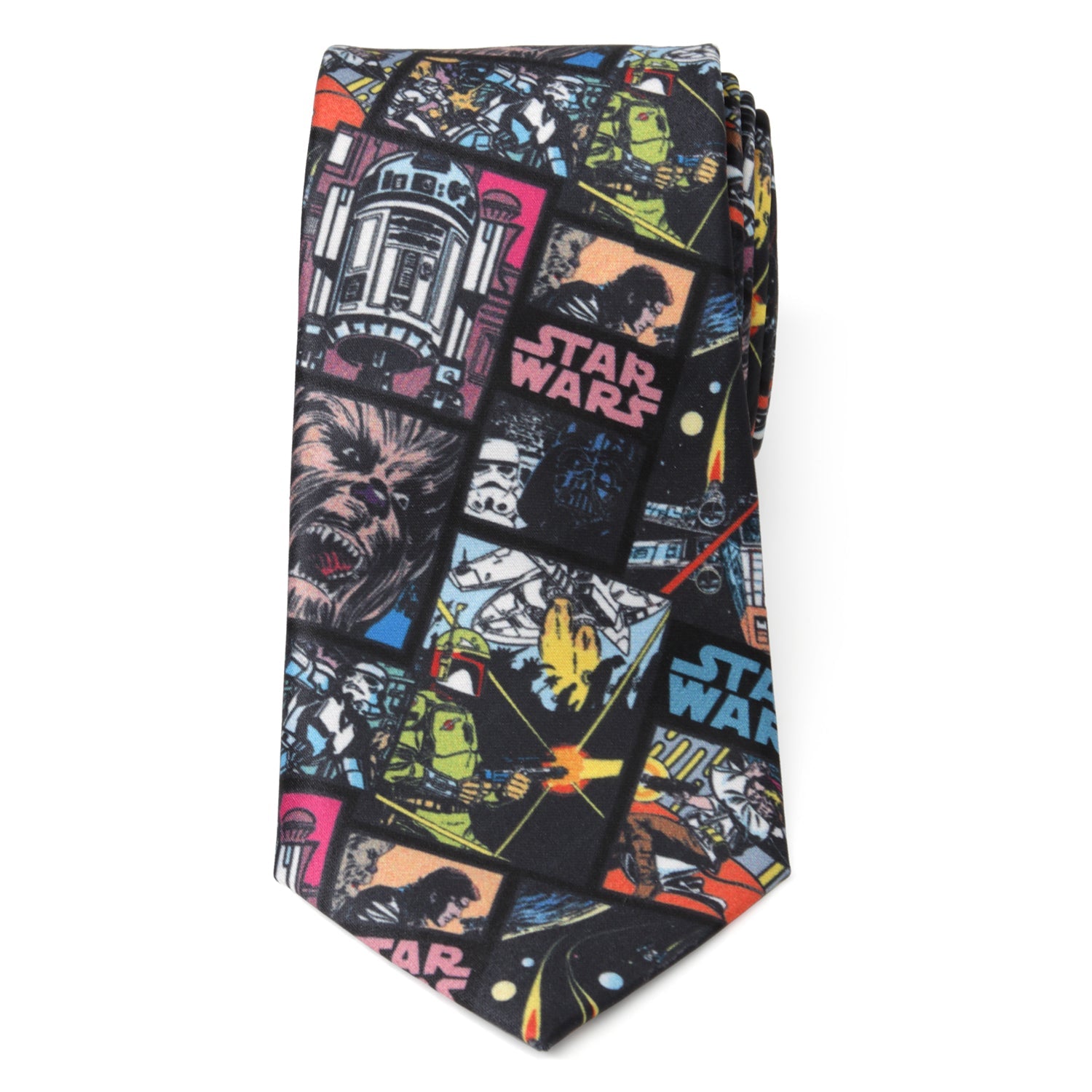 Star Wars Comic Book Print Necktie in Black - Image 4