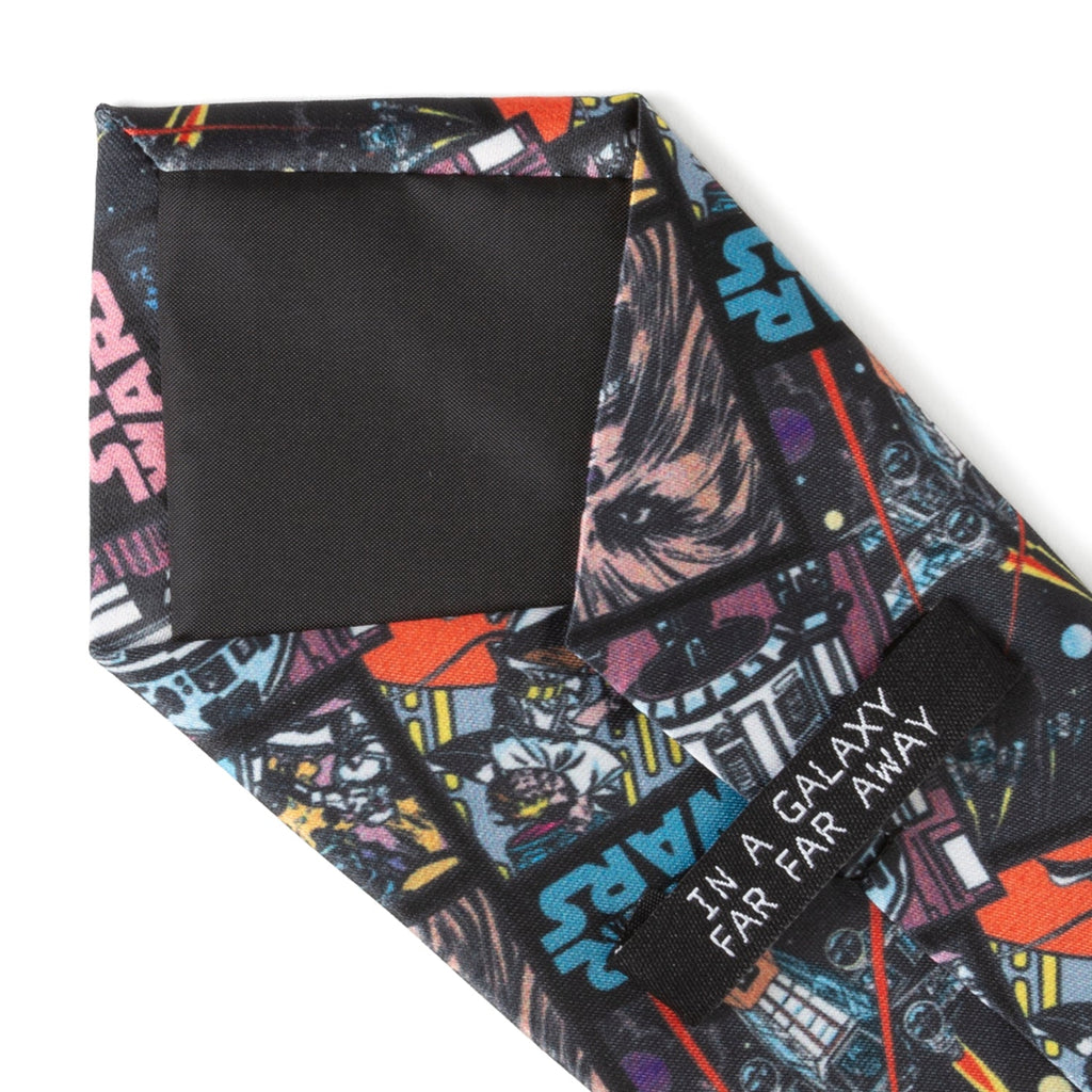 Star Wars Comic Book Print Necktie in Black - Image 7