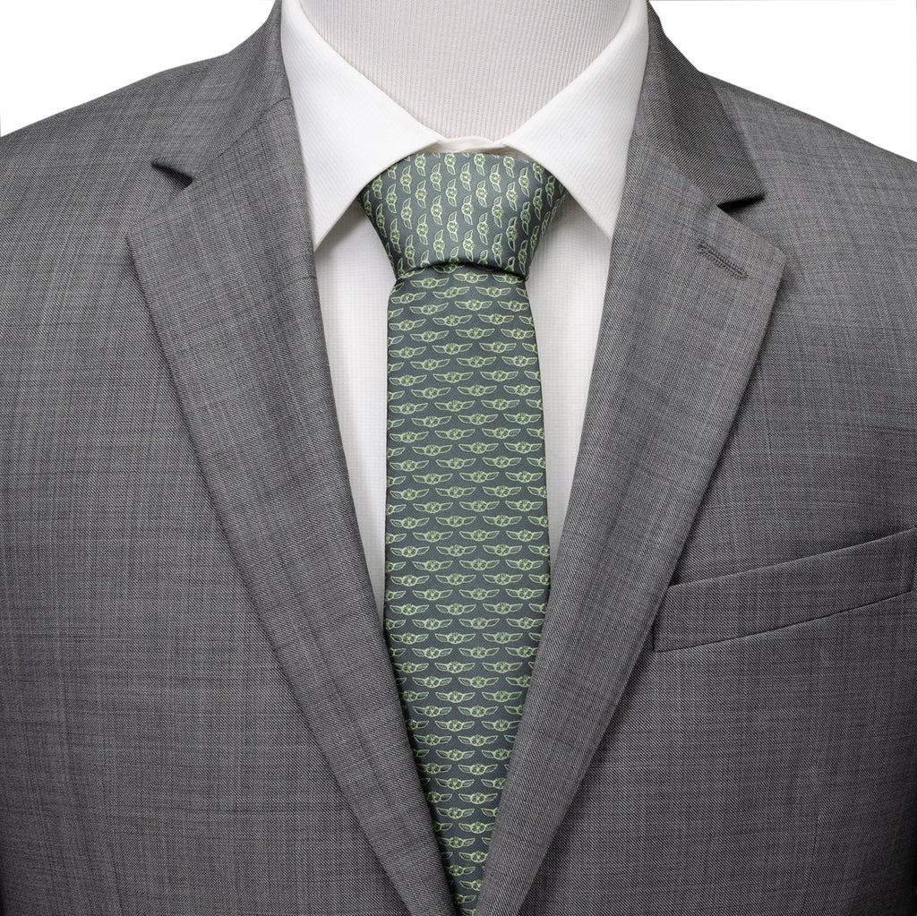 Star Wars Grogu Gray Patterned Necktie for Fans - Image 2
