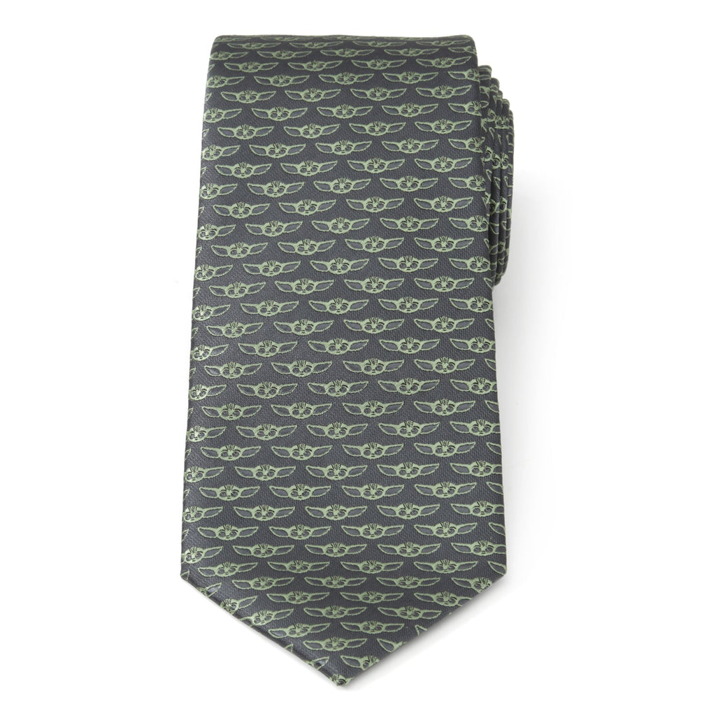 Star Wars Grogu Gray Patterned Necktie for Fans - Image 4