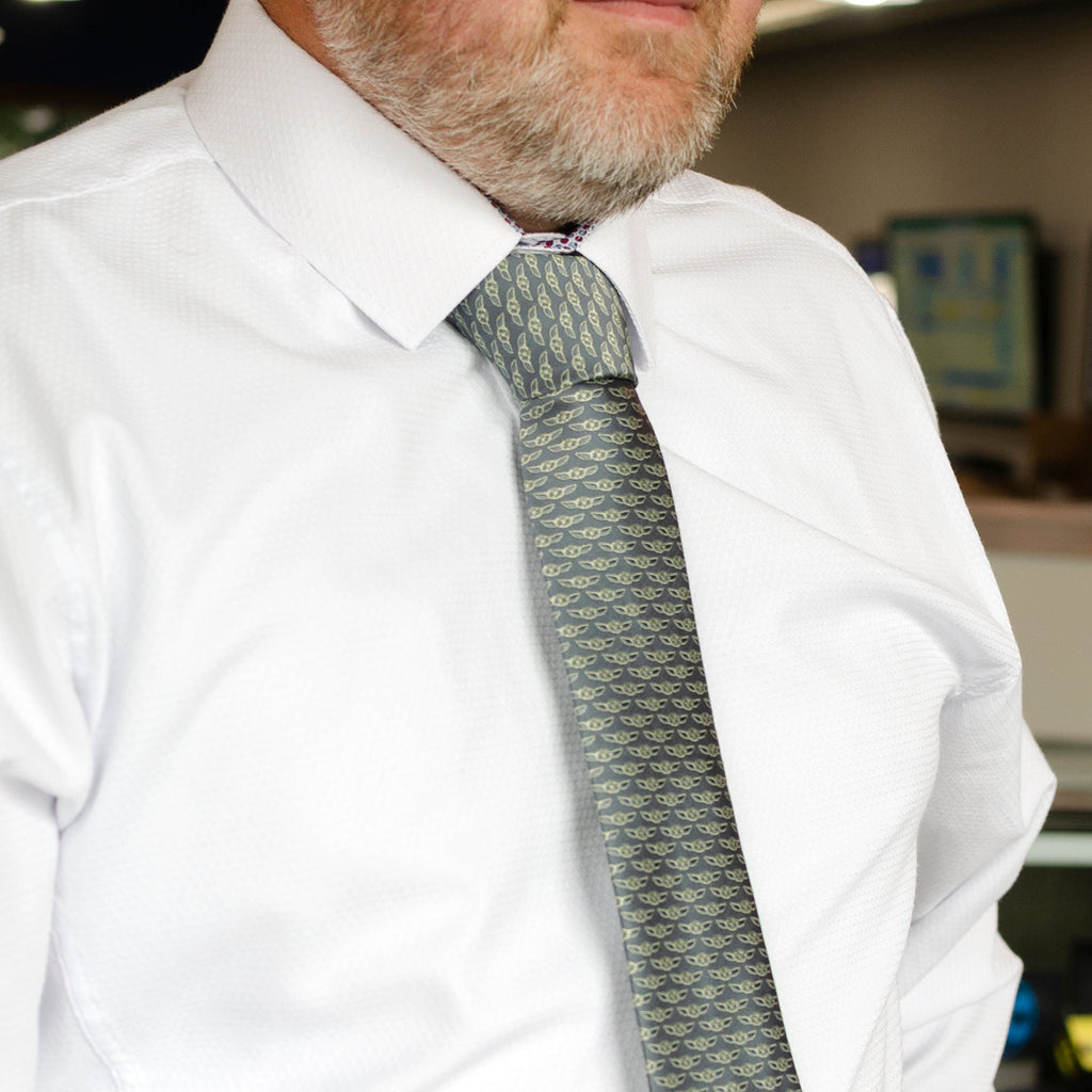 Star Wars Grogu Gray Patterned Necktie for Fans - Image 8