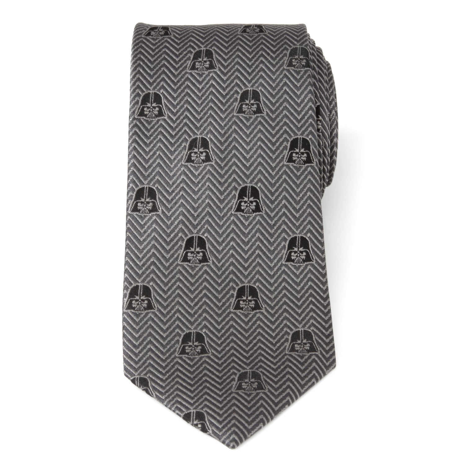 Star Wars Darth Vader Herringbone Tie in Black and Gray Silk - Image 3