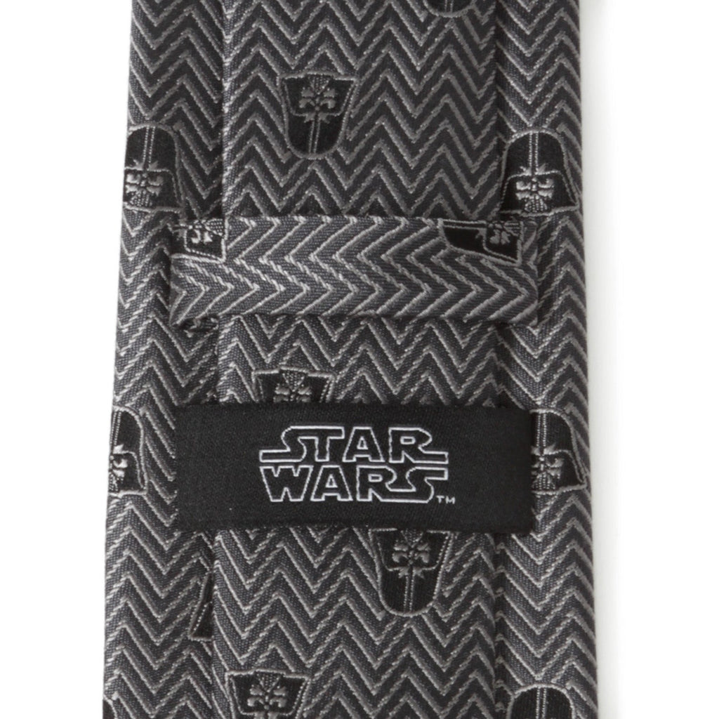 Star Wars Darth Vader Herringbone Tie in Black and Gray Silk - Image 4