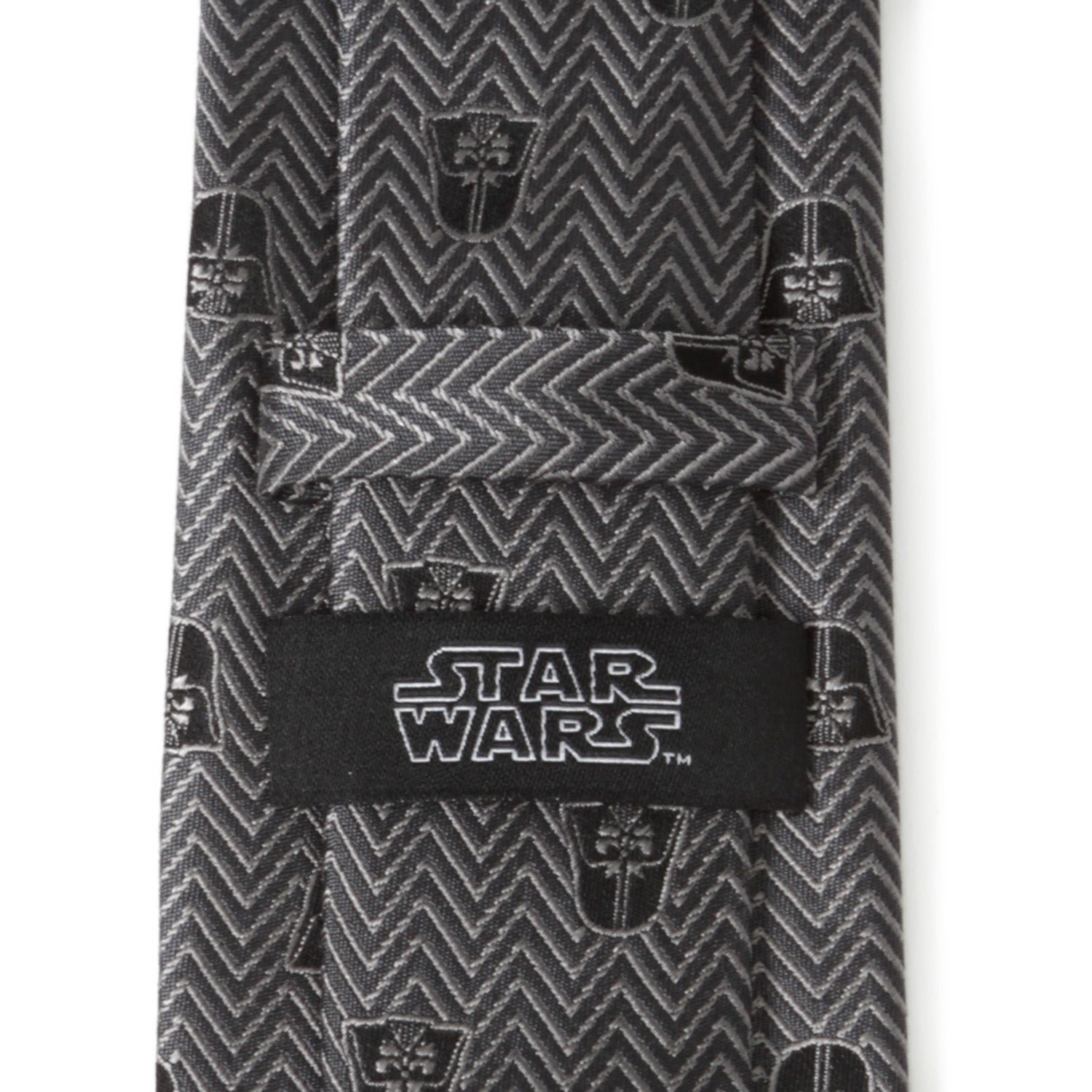 Star Wars Darth Vader Herringbone Tie in Black and Gray Silk - Image 4