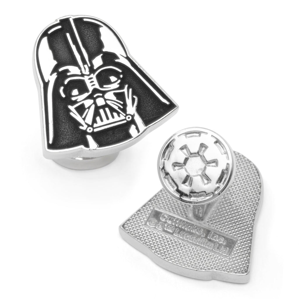 Star Wars Darth Vader Recessed Matte Black Silver Cufflinks - Image 2