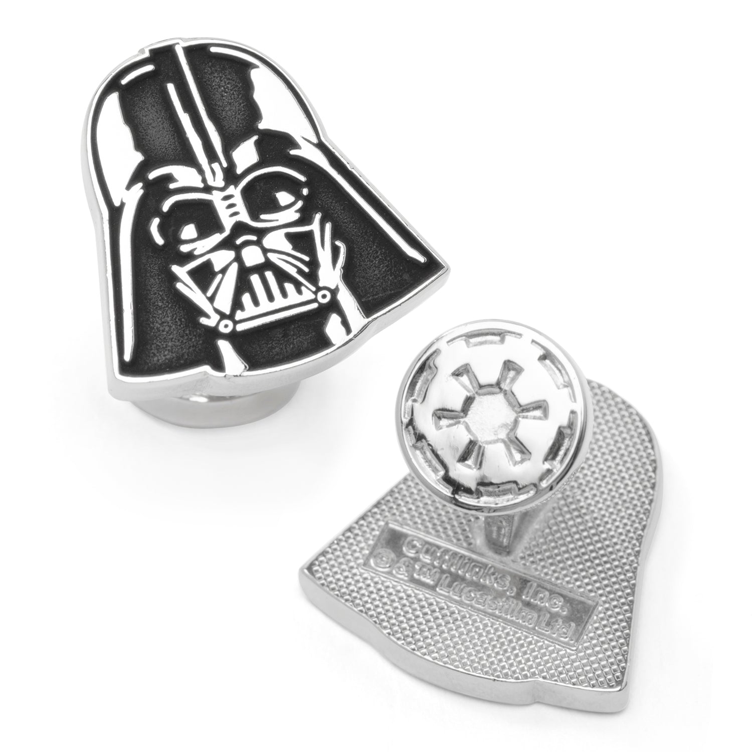 Star Wars Darth Vader Recessed Matte Black Silver Cufflinks - Image 2