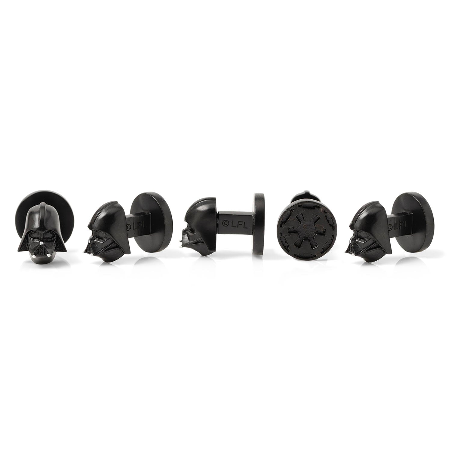Star Wars Darth Vader 3D Cufflink Studs in Matte Black Enamel - Image 3