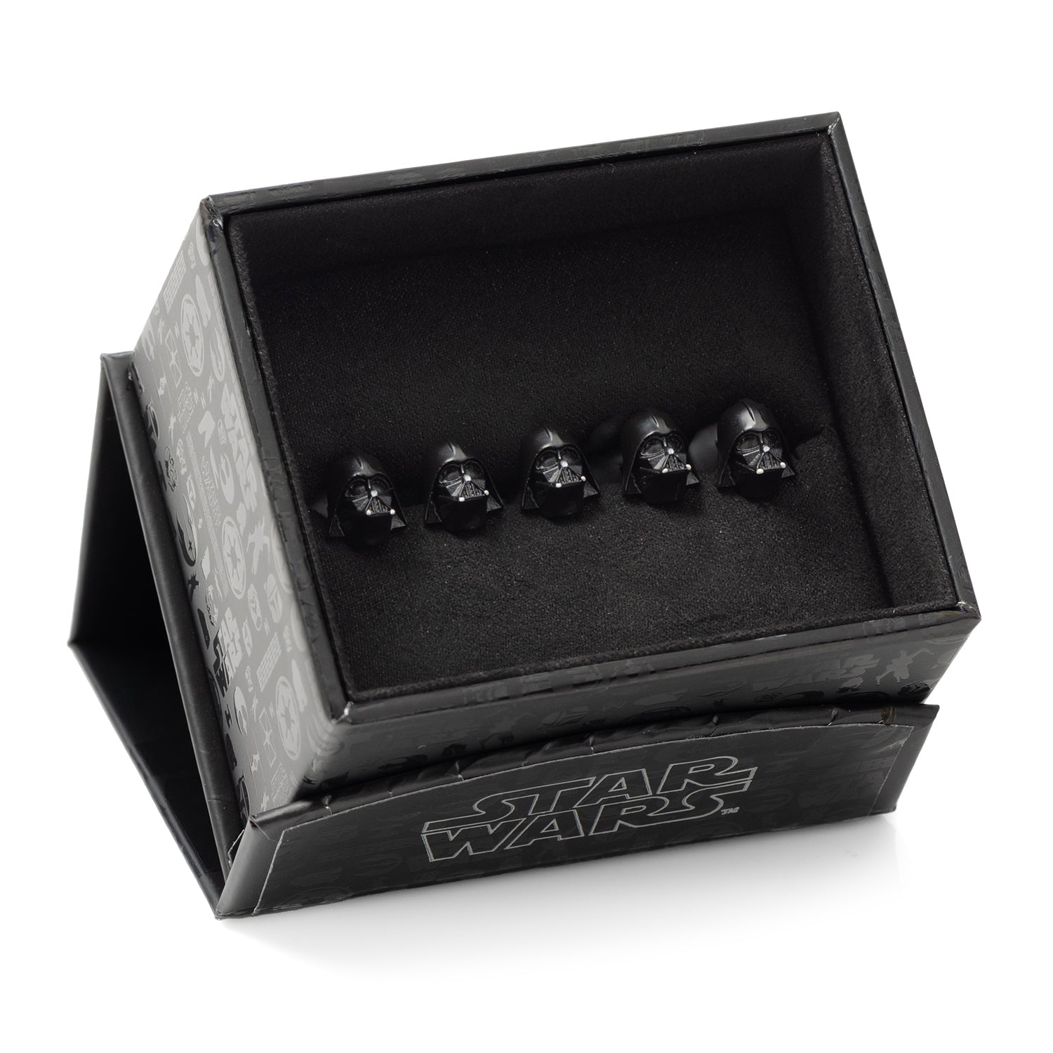 Star Wars Darth Vader 3D Cufflink Studs in Matte Black Enamel - Image 4