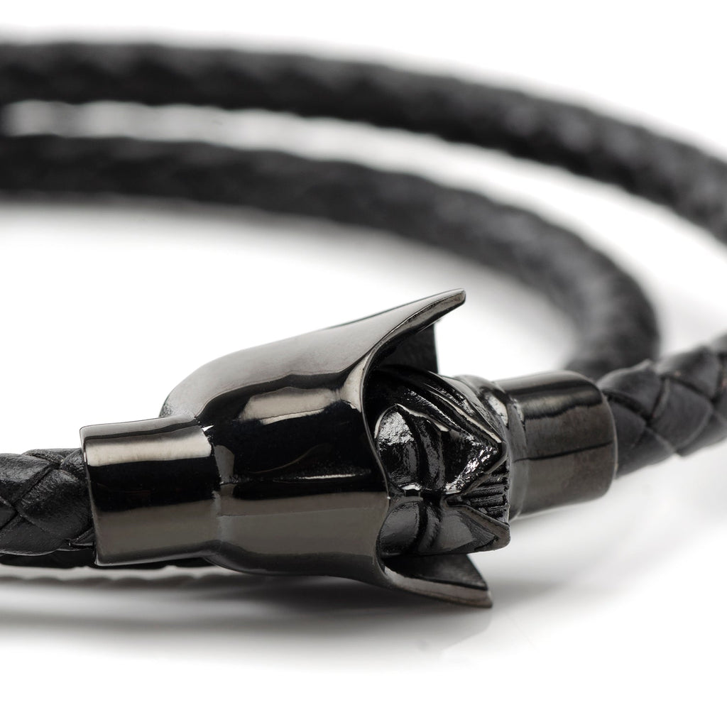 Star Wars Darth Vader Leather Double Wrap Bracelet in Black - Image 3