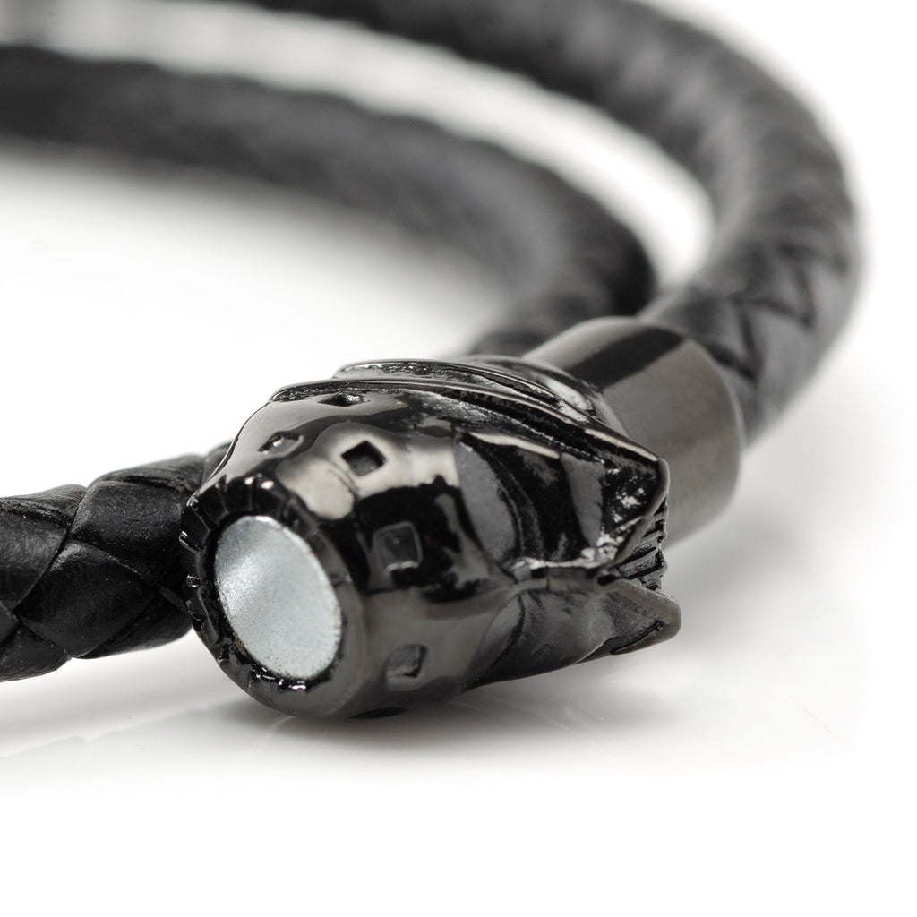Star Wars Darth Vader Leather Double Wrap Bracelet in Black - Image 4
