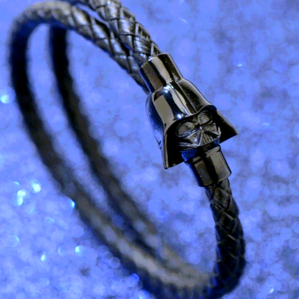 Star Wars Darth Vader Leather Double Wrap Bracelet in Black - Image 7