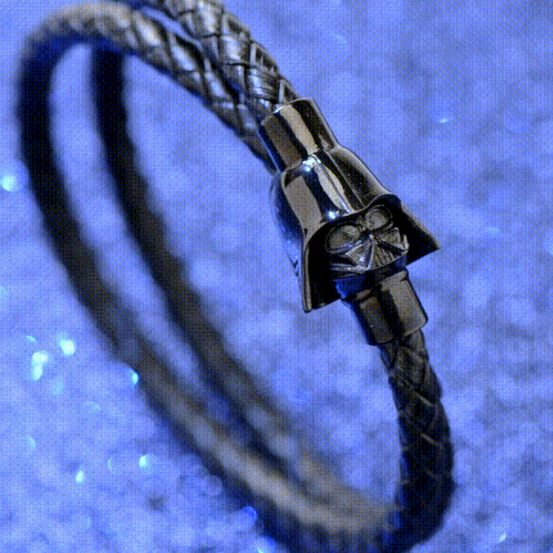 Star Wars Darth Vader Leather Double Wrap Bracelet in Black - Image 7