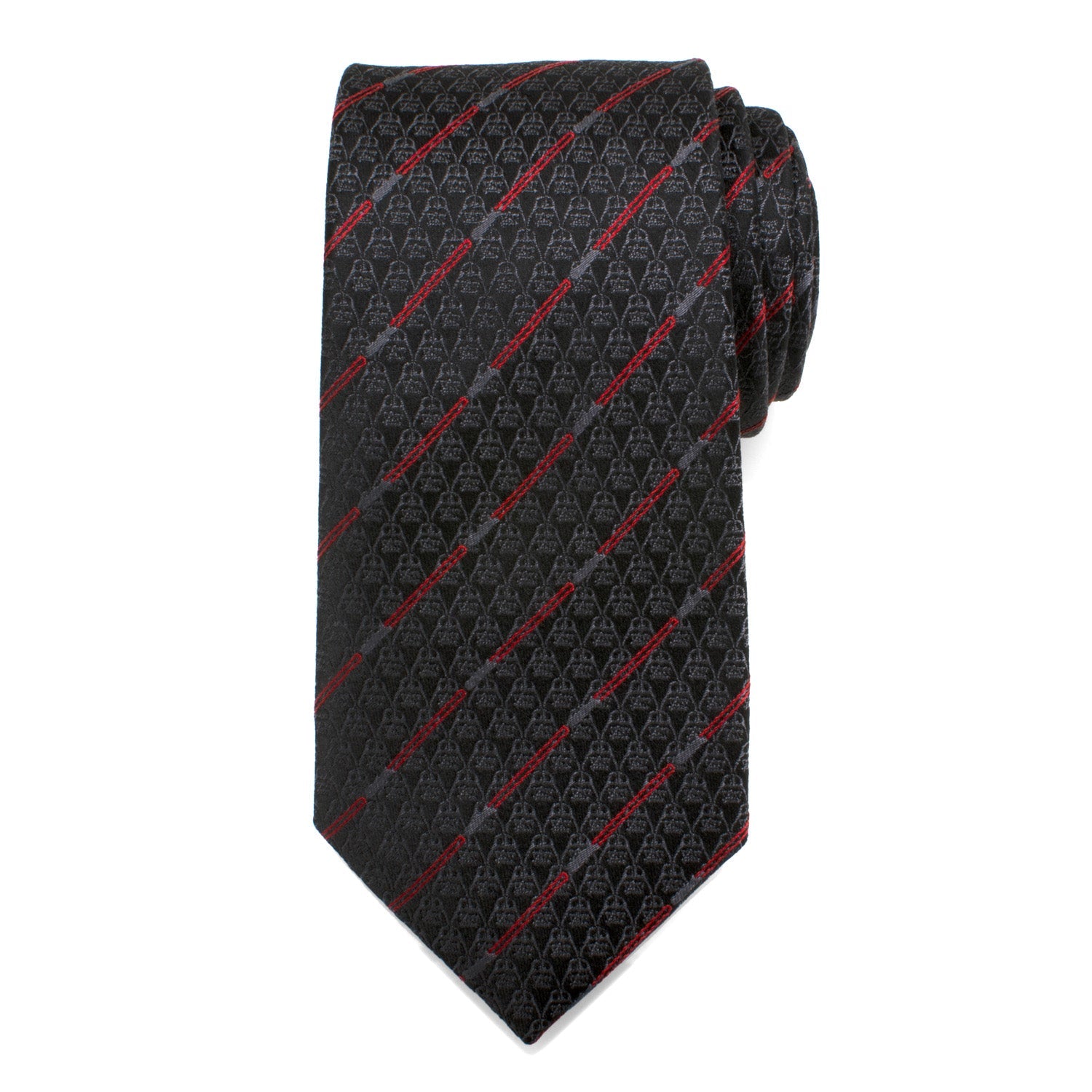 Star Wars Darth Vader Lightsaber Stripe Silk Tie in Black Red - Image 3