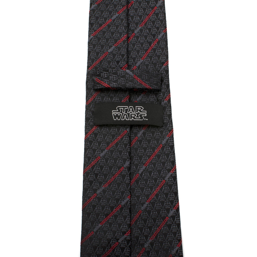 Star Wars Darth Vader Lightsaber Stripe Silk Tie in Black Red - Image 4