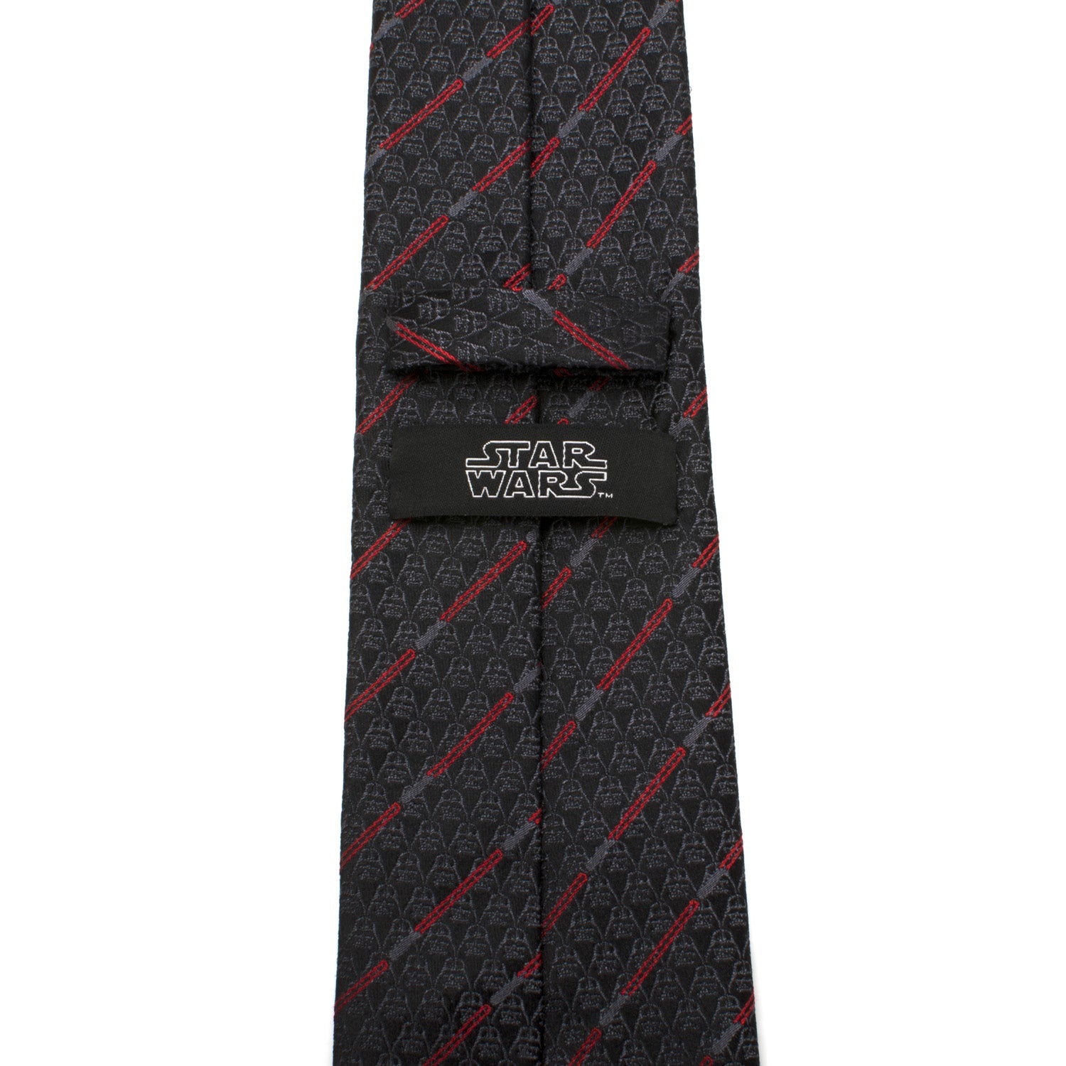 Star Wars Darth Vader Lightsaber Stripe Silk Tie in Black Red - Image 4