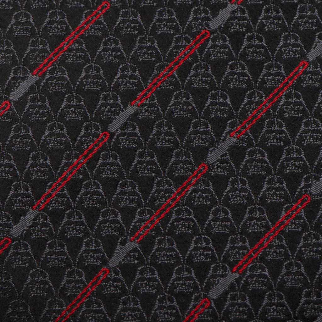 Star Wars Darth Vader Lightsaber Stripe Silk Tie in Black Red - Image 5