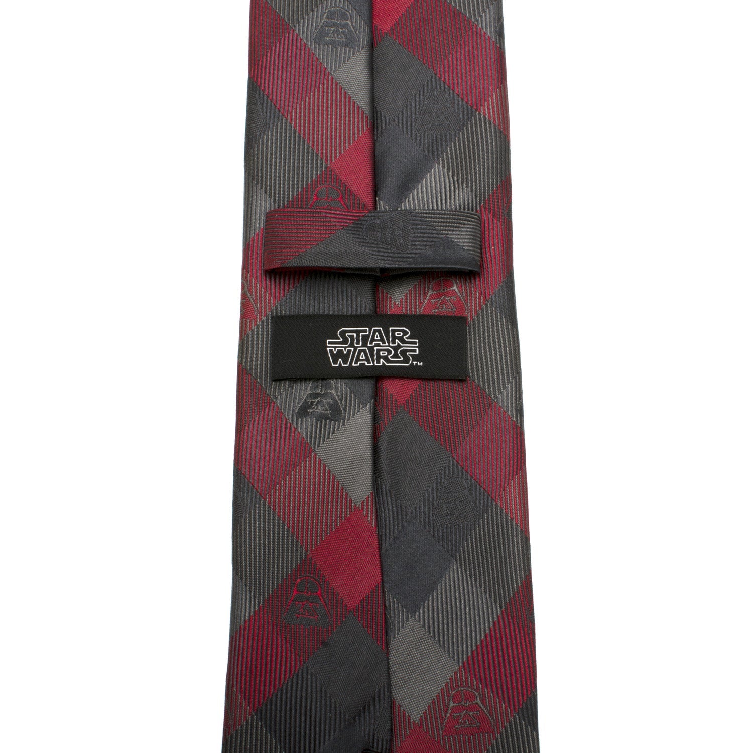 Star Wars Darth Vader Plaid Necktie in Black Red and Gray - Image 4