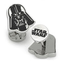 A pair of Star Wars Darth Vader helmet shaped cufflinks in stainless steel with a black matte fill.