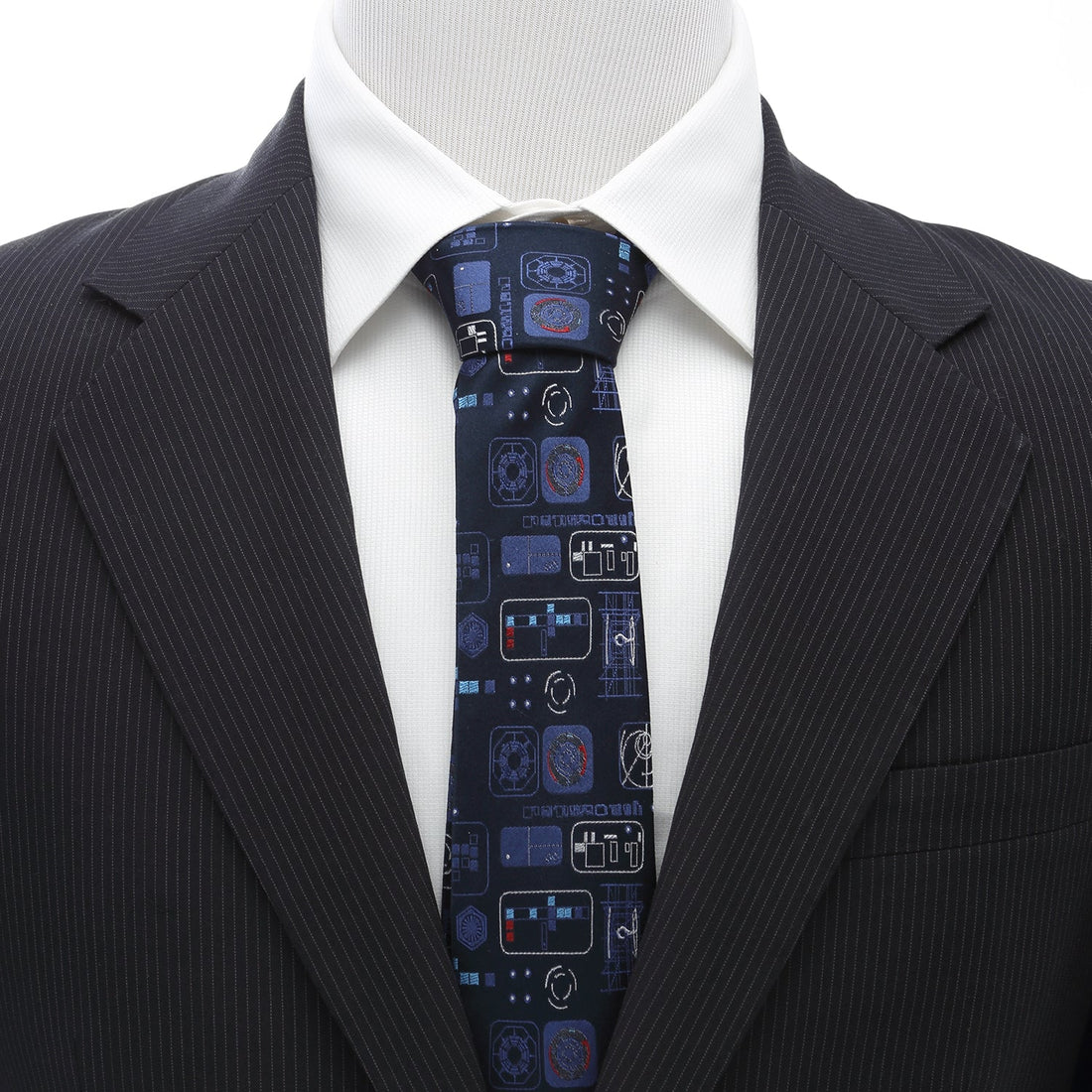 Star Wars TIE Fighter Pilot Navy Silk Tie for Men - Image 2