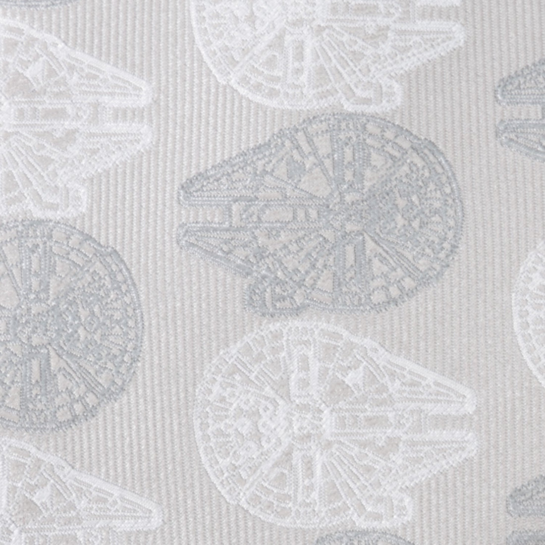Star Wars Millennium Falcon White and Gray Pattern Silk Tie - Image 5