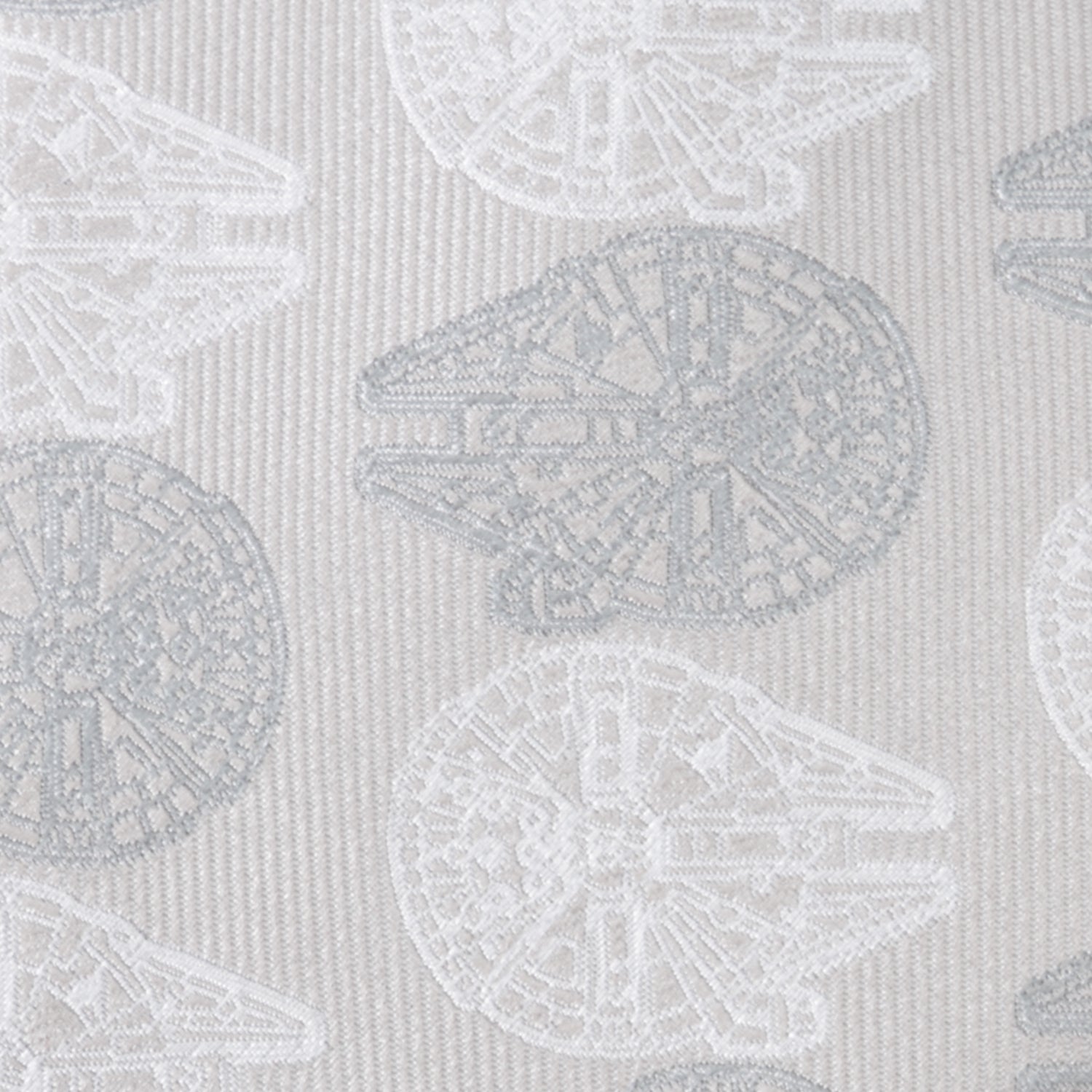 Star Wars Millennium Falcon White and Gray Pattern Silk Tie - Image 5
