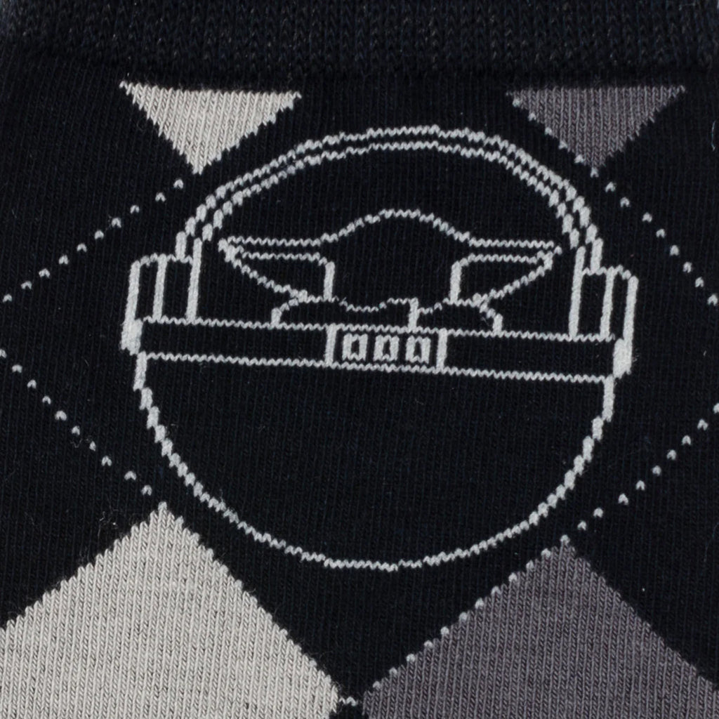 Star Wars Grogu Charcoal Gray Argyle Socks and Lapel Pin Set - Image 3