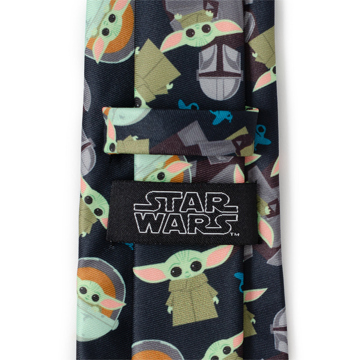 Mando and Grogu Navy Blue Star Wars The Mandalorian Necktie - Image 5