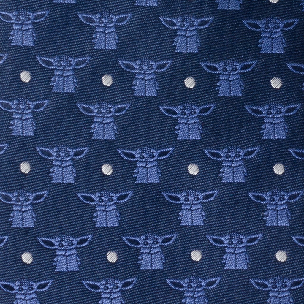 Star Wars Grogu Navy Blue Silk Blend Tie with Dot Pattern - Image 5