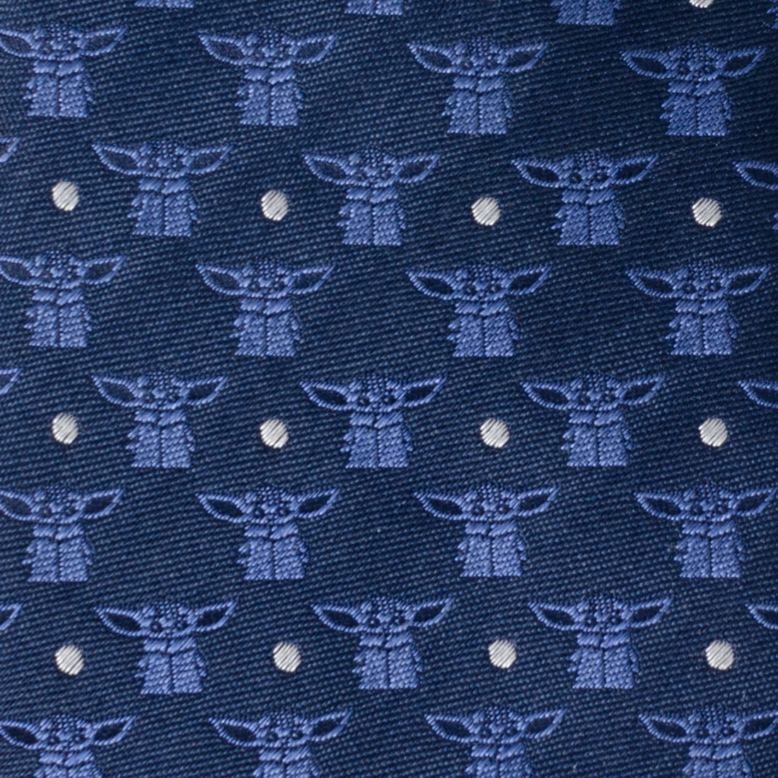 Star Wars Grogu Navy Blue Silk Blend Tie with Dot Pattern - Image 5