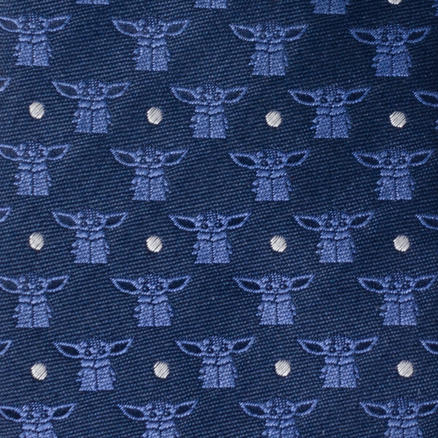 Star Wars Grogu Navy Blue Silk Blend Tie with Dot Pattern - Image 5