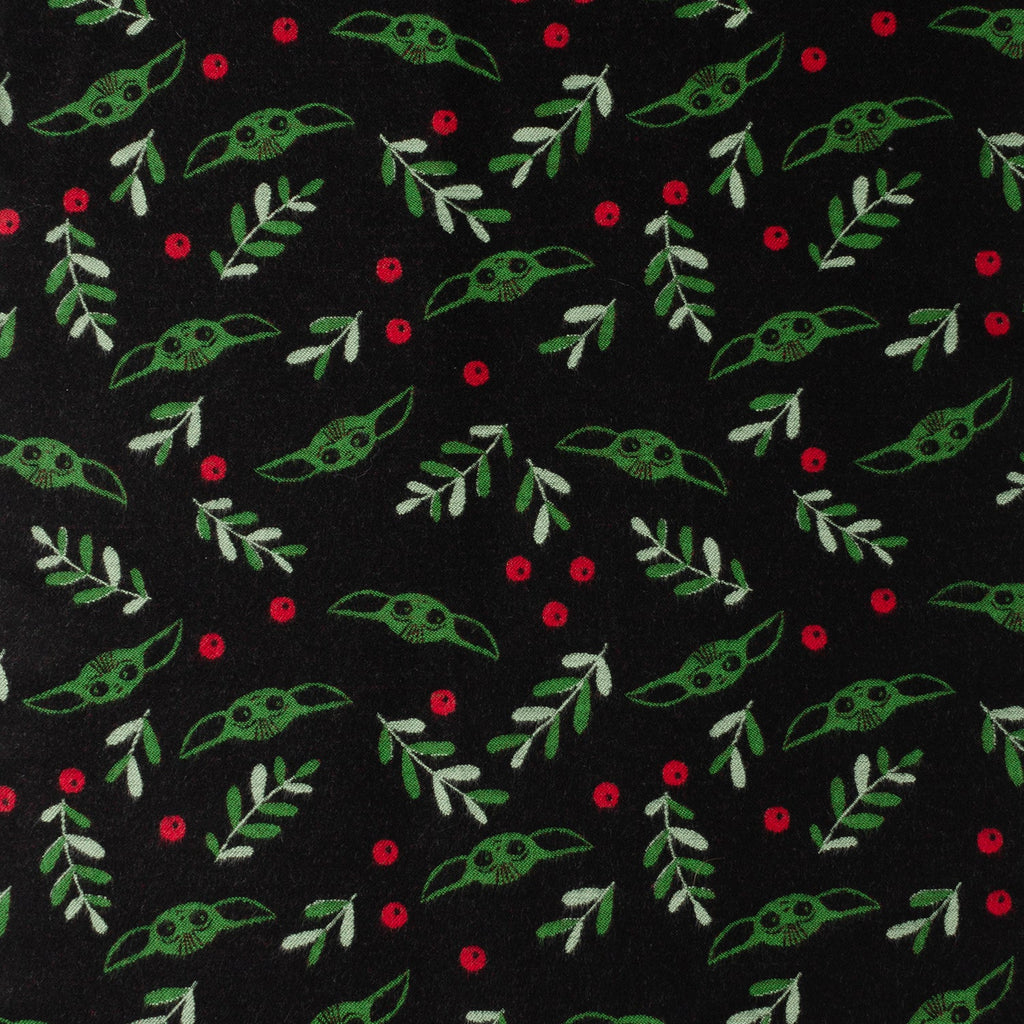Star Wars Grogu Holiday Merino Wool Scarf in Black and Green - Image 3