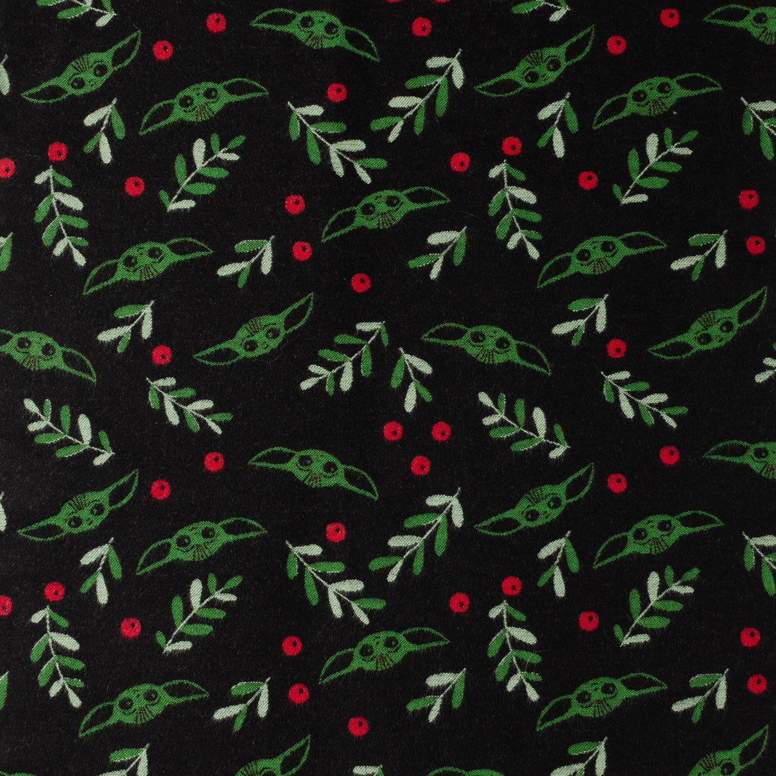 Star Wars Grogu Holiday Merino Wool Scarf in Black and Green - Image 3