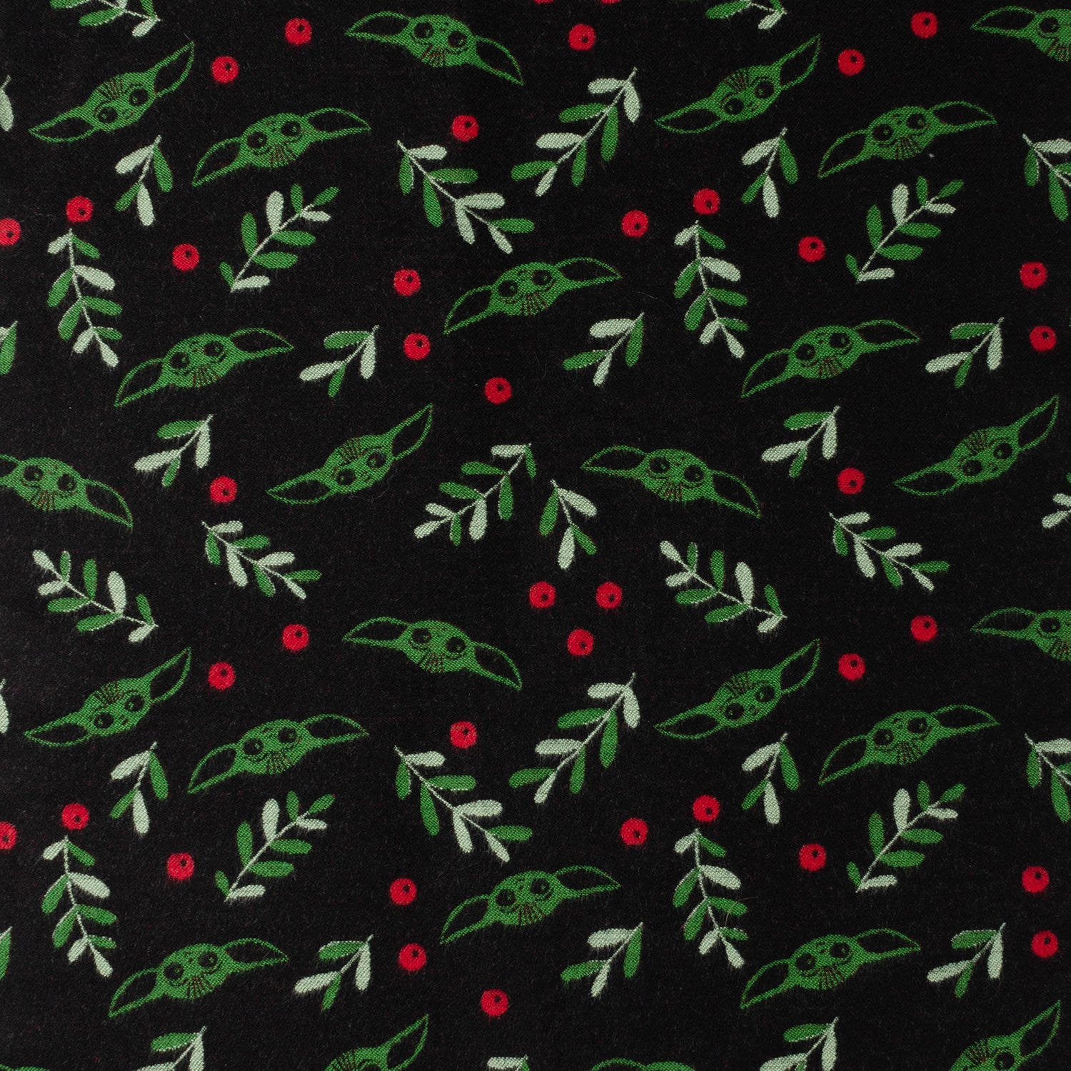 Star Wars Grogu Holiday Merino Wool Scarf in Black and Green - Image 3