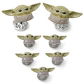 Star Wars Grogu 3D cufflinks and shirt studs set in plated base metal.