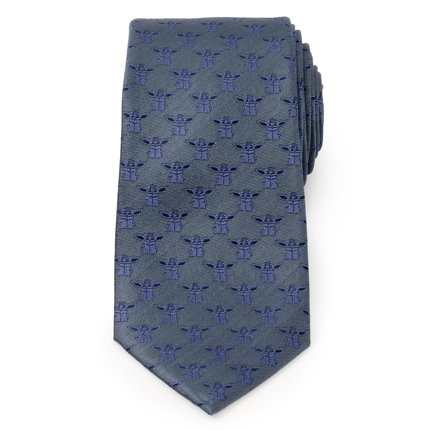 Star Wars Grogu Blue Tonal Silk Men's Necktie - Image 3