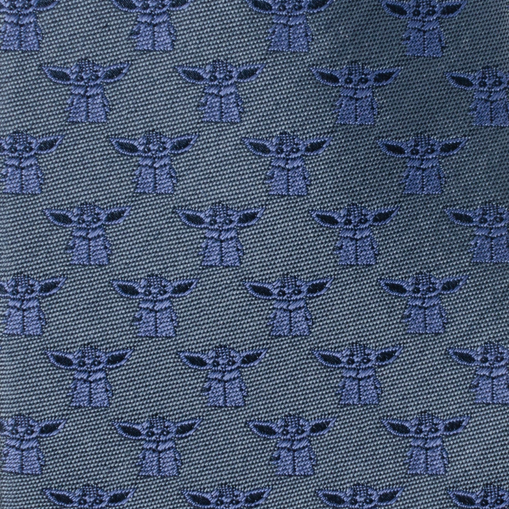 Star Wars Grogu Blue Tonal Silk Men's Necktie - Image 4